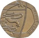 20 Pence - Elizabeth II (4th portrait; Royal Shield)