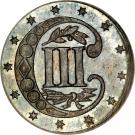 3 Cents (type 2 - two lines bordering star)
