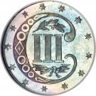 3 Cents (type 3 - one line bordering star)