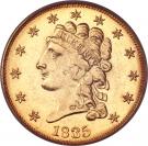 2½ Dollars "Classic Head, No Motto On Reverse - Quarter Eagle"