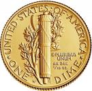 1 Dime (Mercury Dime Gold Commemorative)