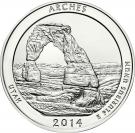 ¼ Dollar - "Washington Quarter" (Arches National Park -  Silver 5oz Bullion)