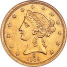 5 Dollars (Coronet Head; Large type)