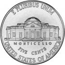 5 Cents "Jefferson Nickel" (2nd portrait, Return to Monticello)