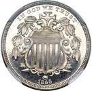 5 Cents "1866 Shield Nickel Without Rays" ( Pattern)