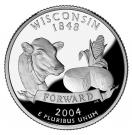 ¼ Dollar "Washington Quarter" (Wisconsin - Silver Proof)