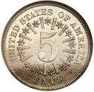 5 Cents "1866 Shield Nickel With Rays" (Pattern)