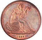 1 Dollar "Gobrecht Dollar" (Pattern; Name below Base; Copper)