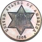 3 Cents (type 3 - one line bordering star)