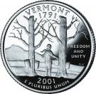 ¼ Dollar "Washington Quarter" (Vermont - Silver Proof)