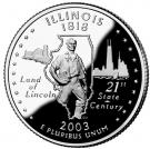 ¼ Dollar "Washington Quarter" (Illinois - Silver Proof)
