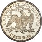 ½ Dollar "Seated Liberty Half Dollar" (without date arrows; with drapery)