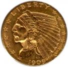 2½ Dollars "Indian Head - Quarter Eagle"