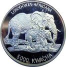 5000 Kwacha (Elephant and calf right)