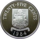 25 Cents - Elizabeth II (Bermudas; Silver Proof Issue)