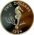 2 Dollars - Elizabeth II (Bermuda Longsnout Seahorse)