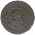 20 Réis - Pedro II (Maranhao First Series Countermarked 80 Réis)
