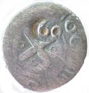 60 Reis - João IV (Countermarked ½ Tostão)
