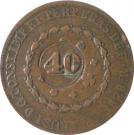 40 Réis - Pedro I (Countermarked 80 Réis)