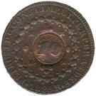 10 Réis - Pedro I (Countermarked 20 Réis, KM#360)