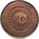 20 Réis - Pedro I (Countermarked 40 Réis)