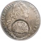 960 Réis - João Prince Regent (Minas Gerais; countermarked Bolivia 8 Reales, KM#73)