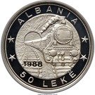 50 Lekë (Albanian Railroads; Piedfort Essai)