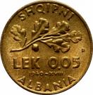 0.05 Lek - Vittorio Emanuele III