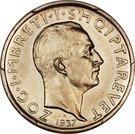 1 Frang Ar - Zog I (25th Anniversary of Independence; Prova)