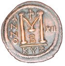 Follis - Justinianus I (Cyzicus mint, bust facing, dated reverse)