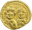 Solidus - Heraclius & Heraclius Constantinus (Constantinople mint, VICTORIA AVGU with no field letter, same size busts)