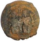 ½ Follis - Justin II & Sophia (Antioch Mint, broken P type)