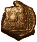 ½ Follis - Justinus II & Sophia (Thessalonica mint, θκϲ type)