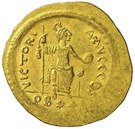 Light Solidus - Justinus II (Antioch mint, VICTORIA AVGGG QS)