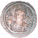 Follis - Justinianus I (Cyzicus mint, bust facing, dated reverse)