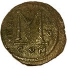 Follis - Justinianus I (Constantinopolis mint, bust facing, dated reverse)