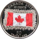 25 Cents - Elizabeth II (Canadian Flag; colourized)