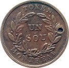 1 Sou (Belleville - 18 cherry leaves / no shamrocks)