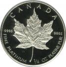 10 Dollars - Elizabeth II (2nd Portrait; ¼ oz. Platinum Bullion Coinage)