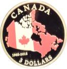 3 Dollars - Elizabeth II (Canadian Flag)