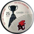 25 Cents - Elizabeth II (Grey Cup History; BC Lions)