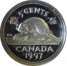 5 Cents - Elizabeth II (3rd portrait; Silver Proof Issue)