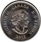 25 Cents - Elizabeth II (War of 1812, Laura Secord; colourized)