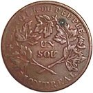 1 Sou (Banque du Peuple - Sou of the Rebellion)