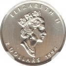 2 Dollars - Elizabeth II (3rd Portrait; 1/15 oz. Platinum Bullion Coinage)