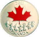 25 Cents - Elizabeth II Canada Day (Colorized)