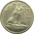 10 Cents - Elizabeth II (2nd portrait; Philadelphia mint)