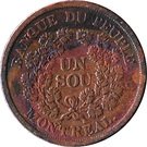 1 Sou (Banque du Peuple - Crown with oak leaves)