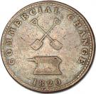 ½ Penny (Sloop Token - Commercial Change, Shovels/Anvil)