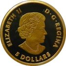 5 Dollars - Elizabeth II (Sabre-tooth cat)